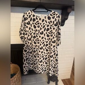 JODIFL Black and Cream Animal Print Dress